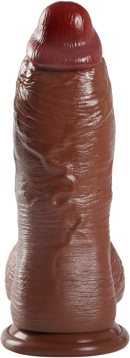 11.8 Inch Huge Giant Dildo Realistic,3.5 '' Diameter Thick Dildo Brown with Strong Suction Cup, BBC Adult Toys & Games for Men Women Gay