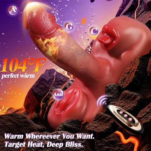 Thick Riding Dildo Sex Toys - Koxten 6 in 1 Thrusting & Vibrating & Heating Big Realistic Dildo Adult Toys for Women with Suction Cup and Sit and Ride Strap on Dildos - Image 6