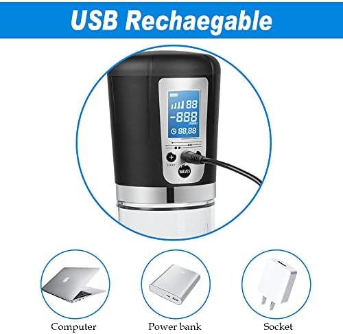 Electric Penis Enlarge Vacuum Pump with 4 Suction Intensities, Adorime Rechargeable Automatic High-Vacuum Penis Enlargement Extend Pump, Air Pressure Device Black - Image 4