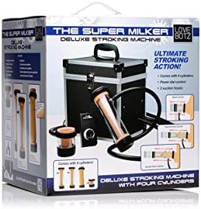LoveBotz The Super Milker Deluxe Automatic Stroker Machine | 4 Interchangeable Cylinders with Rubber Seals & Textures | Hands-Free Suction | Discreet Locking Storage | Multi-Speed Dial - Image 6