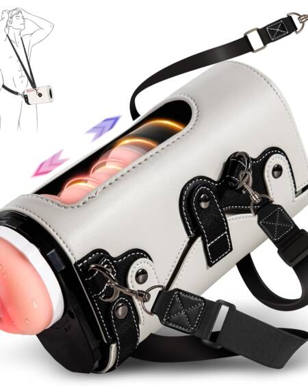 Male Automatic Masturbator Sex Toys – Hands Free Visible Masturbator Cup Blowjob Machine with 10 Thrusting & 2 Sleeves & Wearable Strap Adult Pocket...