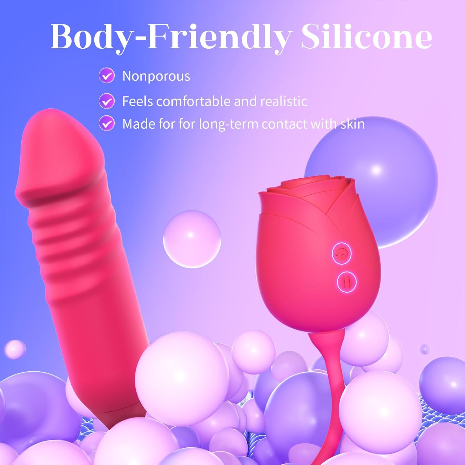 Vibrator Dildo Sex Toys for Women - MOOLIGIRL Rose Sex Toy with Thrusting G Spot Vibrators - Image 7