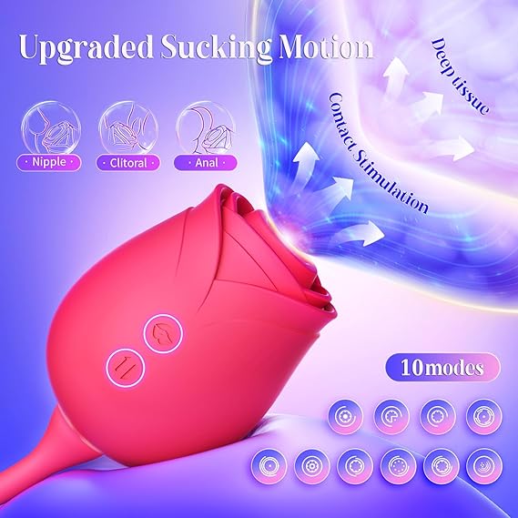 Vibrator Dildo Sex Toys for Women - MOOLIGIRL Rose Sex Toy with Thrusting G Spot Vibrators - Image 4
