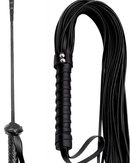 Riding Whip and Riding Crop for Couples, Floggers Adult Play, Faux Leather Whip for Play, Set for Beginners