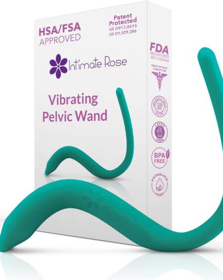 IntimateRose Vibrating Pelvic Wand, Pelvic Floor Muscle Trigger Point Massager, Perineal Massage Tool for Pelvic Physical Therapy & Pain Relief, BPA-Free, Latex-Free (Vibration)