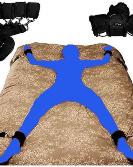 BDSM Bondage Restraint Kit for Couples Under King Bed Straps Adult Play Queen Sized Bed Restraints for Wrists and Ankles Men Sex Hand Cuff Bracelets for Women Bedroom Couples Sexy Gift Sets Sweater
