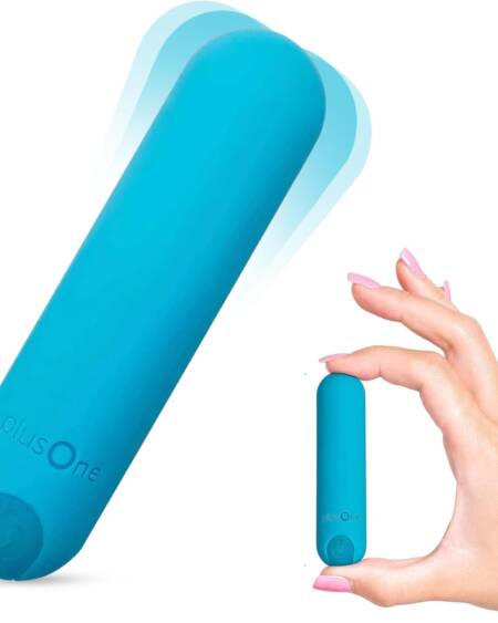 plusOne Bullet Vibrator for Women, Mini Vibrator Made of Body-Safe Silicone, Fully Waterproof, USB Rechargeable, Sex Toy Personal Massager with 10 Vibration Settings, Teal