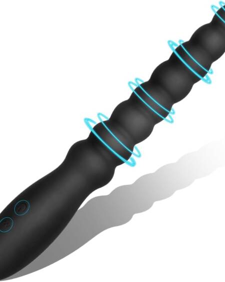 Vibrating Anal Beads Butt Plug Adult Sex Toys for Men Women Couples, Rechargeable Anal Plug Bullet Vibrator Waterproof G-spot Stimulator Male Prostate Massager, Silicone Anal Dildo for Beginners